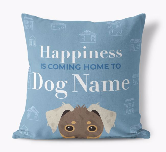 Happiness Is: Personalised {breedFullName} Canvas Cushion